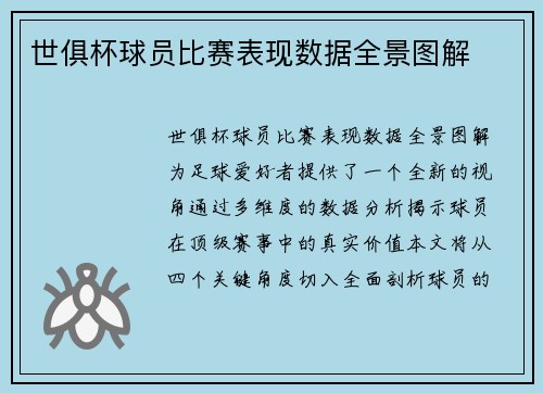 世俱杯球员比赛表现数据全景图解